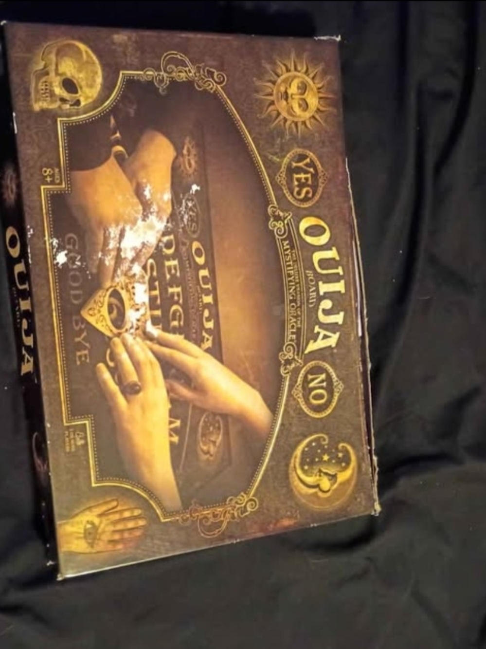 Ouija Board Game Box - Vintage Style Gold & Brown Artwork